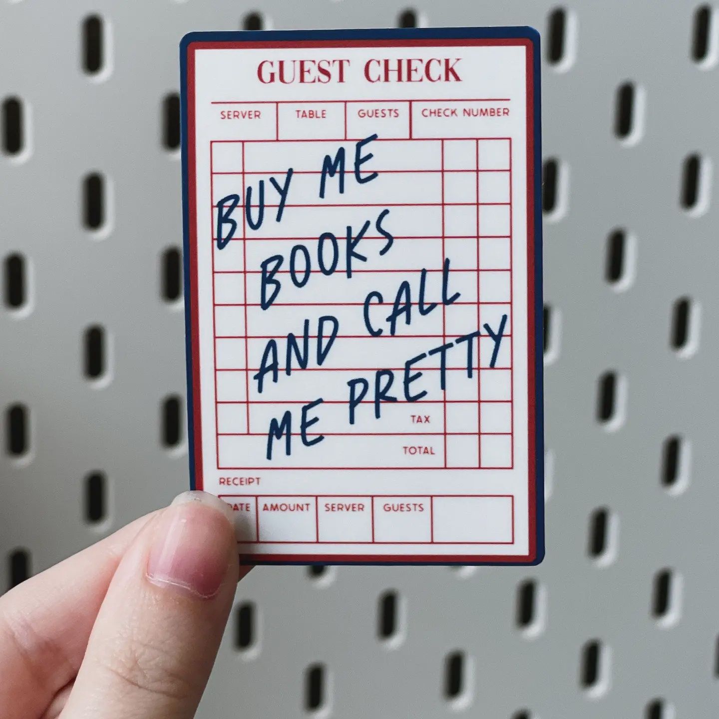 Buy Me Books &amp; Call Me Pretty Guest Check Sticker