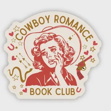 Cowboy Romance Book Club Vinyl Sticker – Perfect For Readers