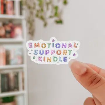 Emotional Support Kindle Colorful Bookish Waterproof Sticker
