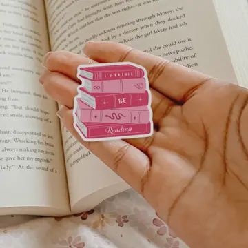 I&#39;d Rather Be Reading Book Stack Waterproof Sticker