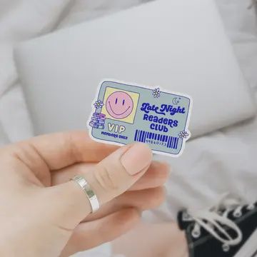 Late Night Readers Club Bookish Waterproof Sticker
