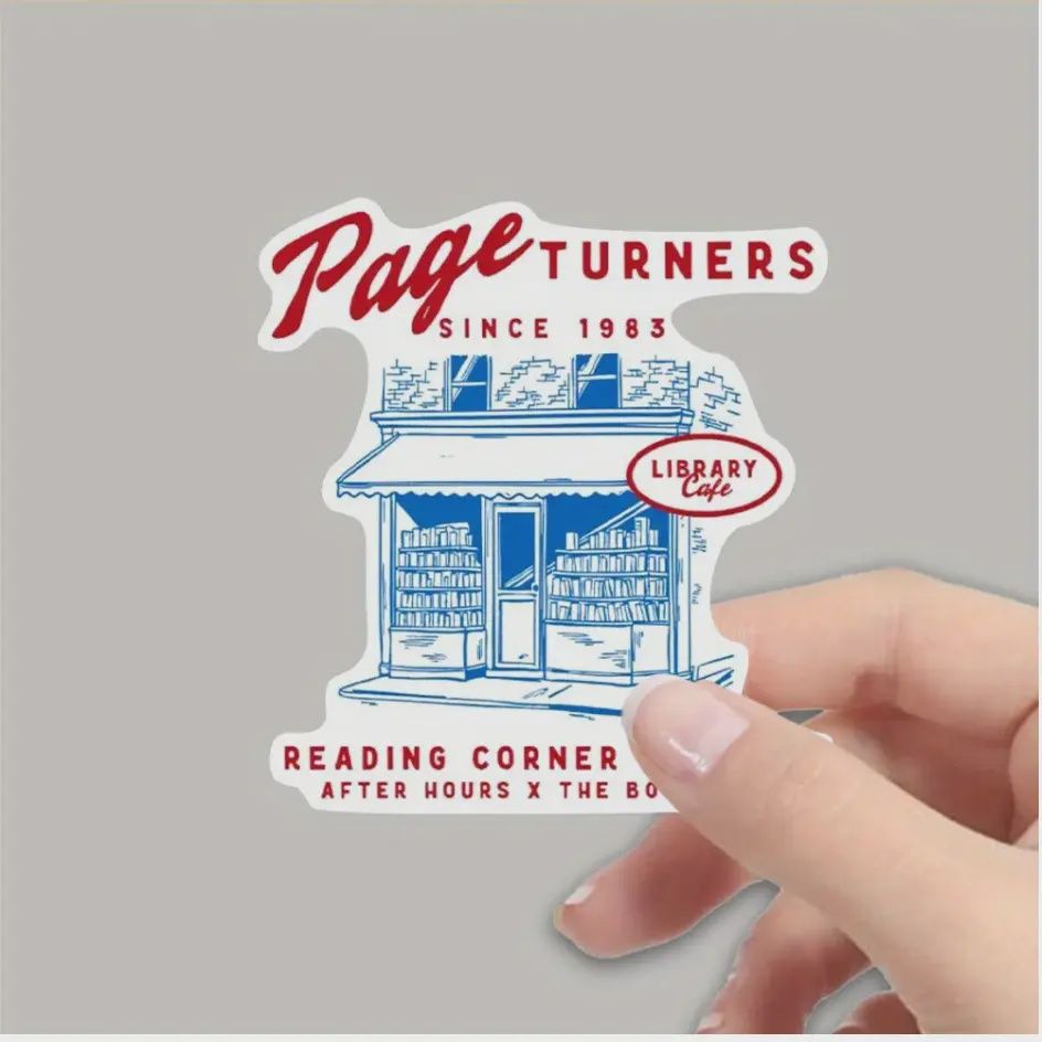 Page Turners Library Cafe Sticker ‚Äì Wander Through Books