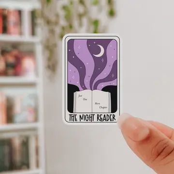 The Night Reader Bookish Waterproof Sticker