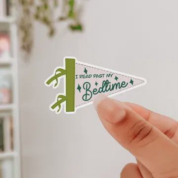 Read Past My Bedtime Flag Bookish Waterproof Sticker