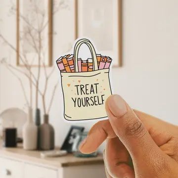 Treat Yourself Bookish Waterproof Sticker