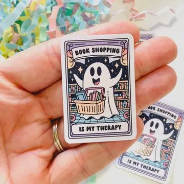 Book shopping is therapy Tarot Card Ghost Die Cut sticker