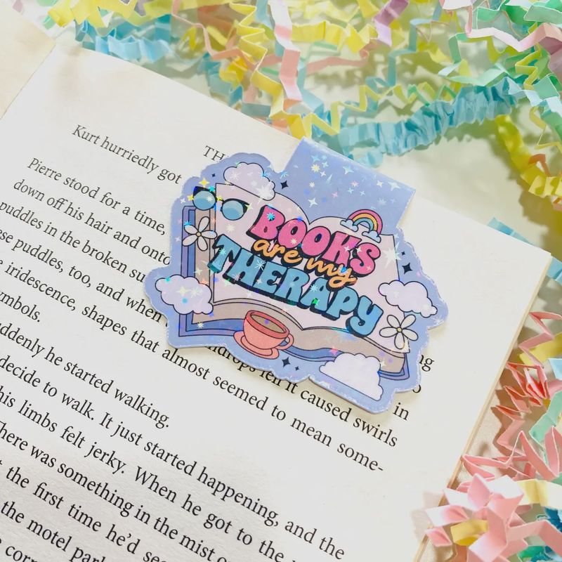 Books are my therapy magnetic bookmark