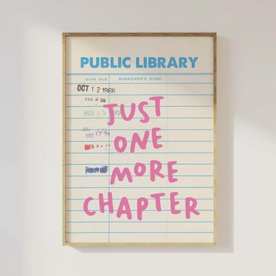 One More Chapter Library Card Print
