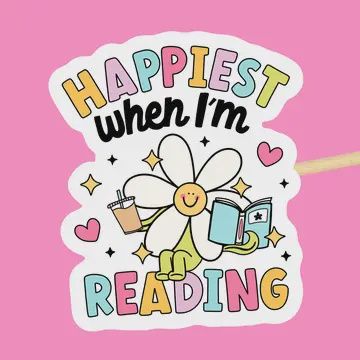 Happiest When I'm Reading Sticker
