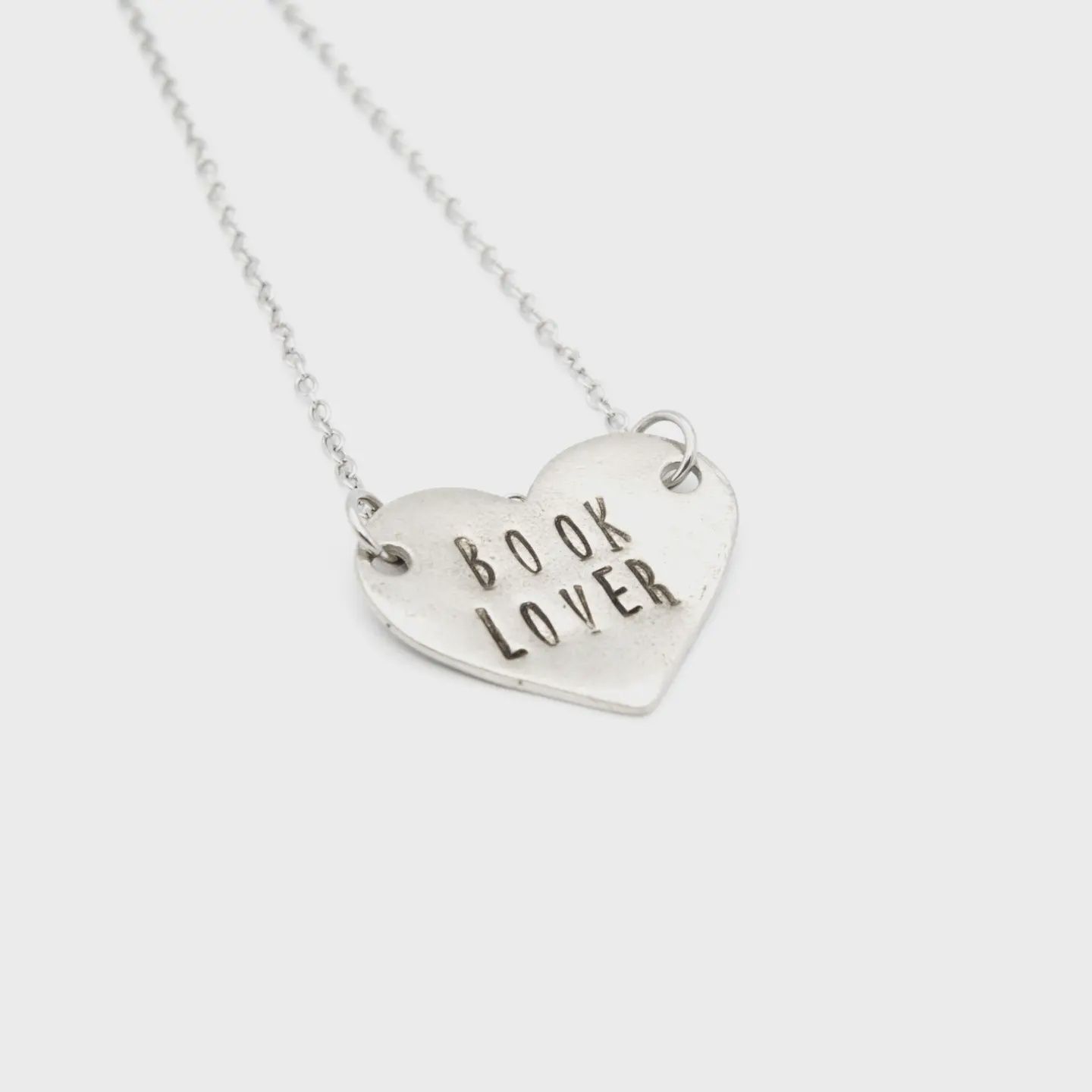 Book Lover Necklace - Heart Pendant