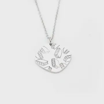 Book Pattern Necklace