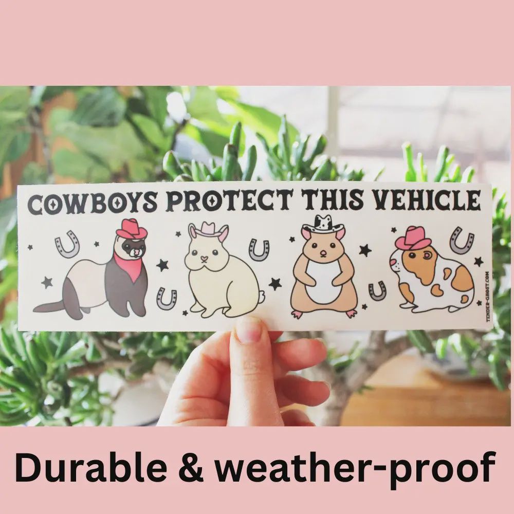 Cowboys Protect this Vehicle Bumper Sticker
