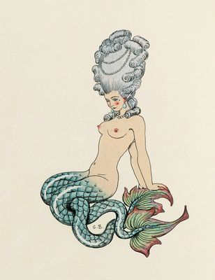 French Mermaid Print Framed