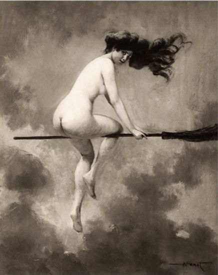 Witch on Her Broom Print