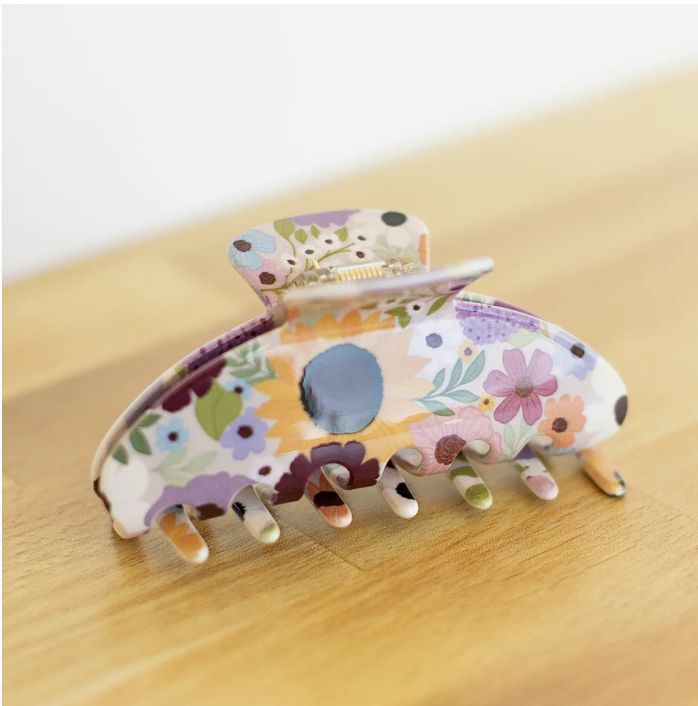Rainbow Garden Claw Clip