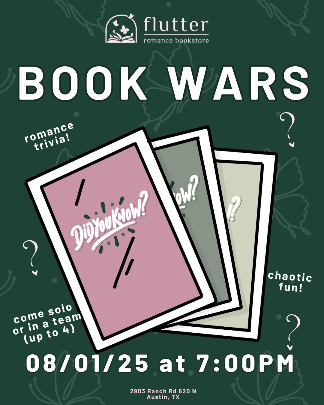 Book Wars – A Night of Romance Trivia &amp; Chaotic Fun! (8-1-25)