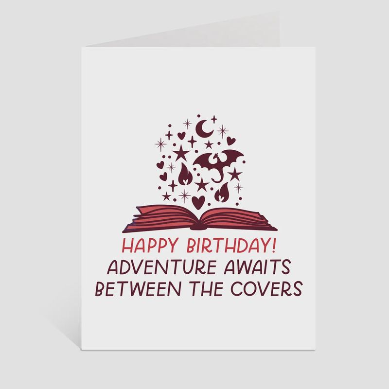 Between The Covers Funny Book Birthday Card, Romance Reader