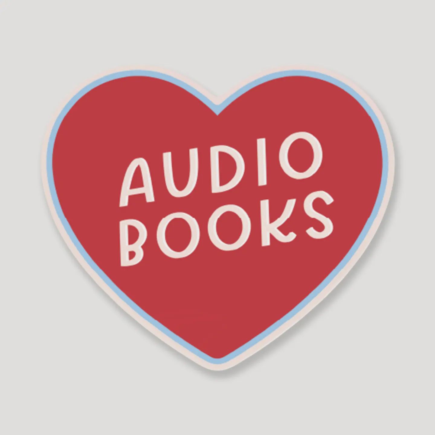 Audio Book Vinyl Sticker, Heart Stickers, Book-ish Gift Idea