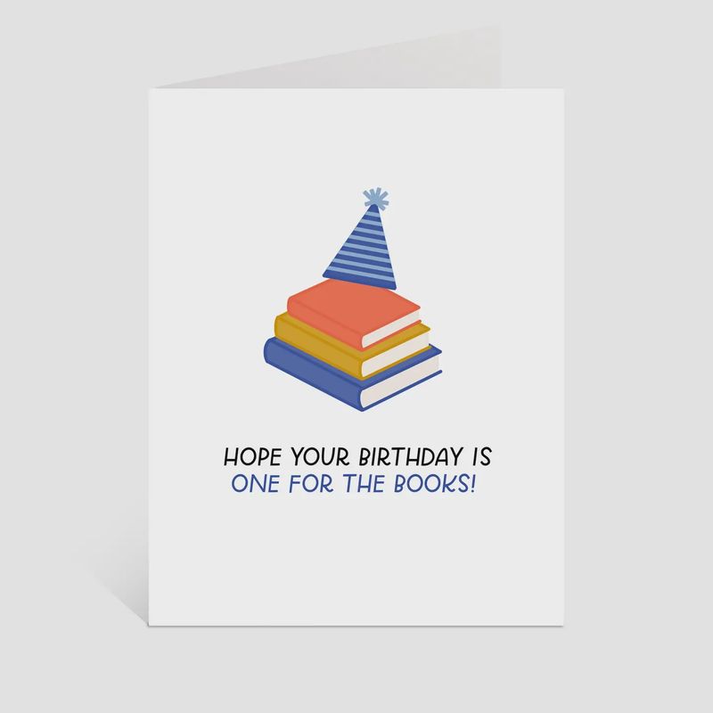 Birthday One For The Books Greeting Card | Book Bday Cards