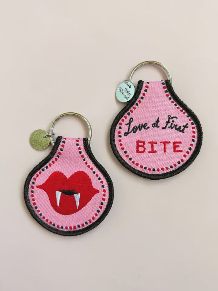 Love at First Bite | Bookish Embroidered Keychain