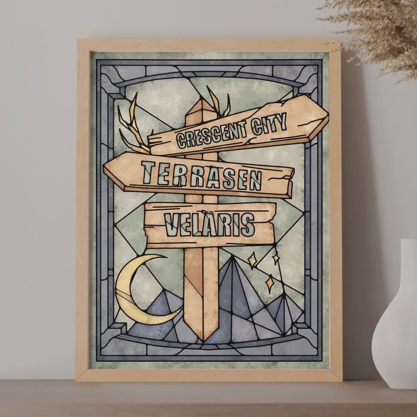 ACOTAR Throne of Glass CC Giclee Print Bookish Wall Art Gift