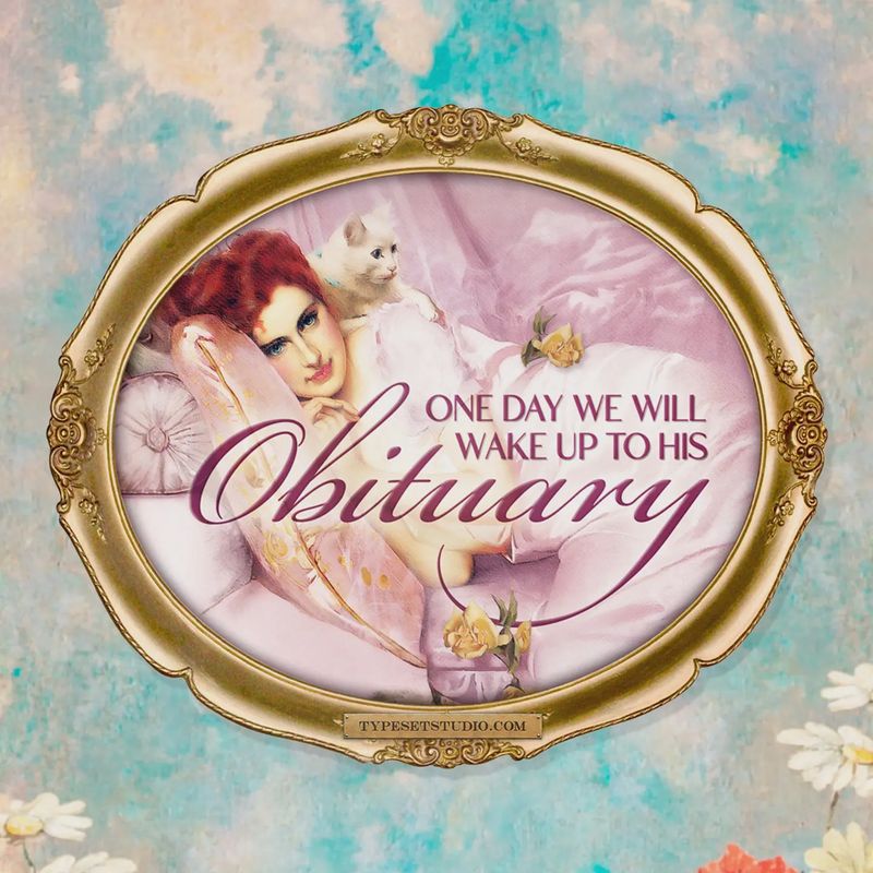 His Obituary Sticker