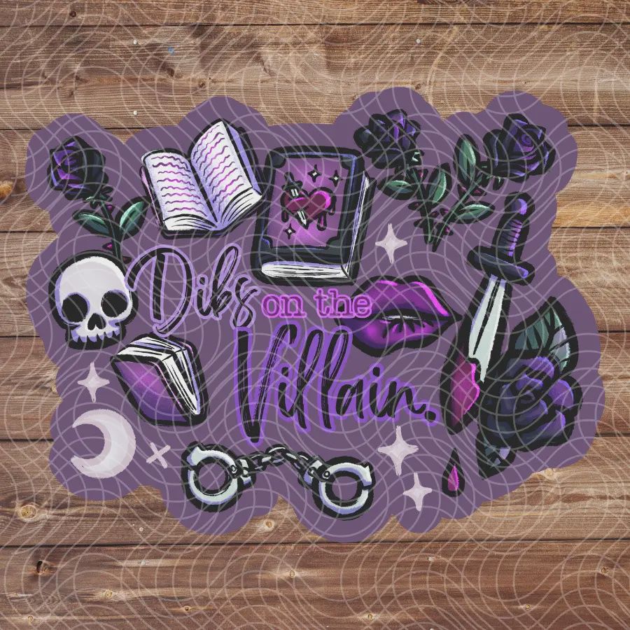 3&quot; Dibs on the Villain Bookish Dark Romance Vinyl Sticker