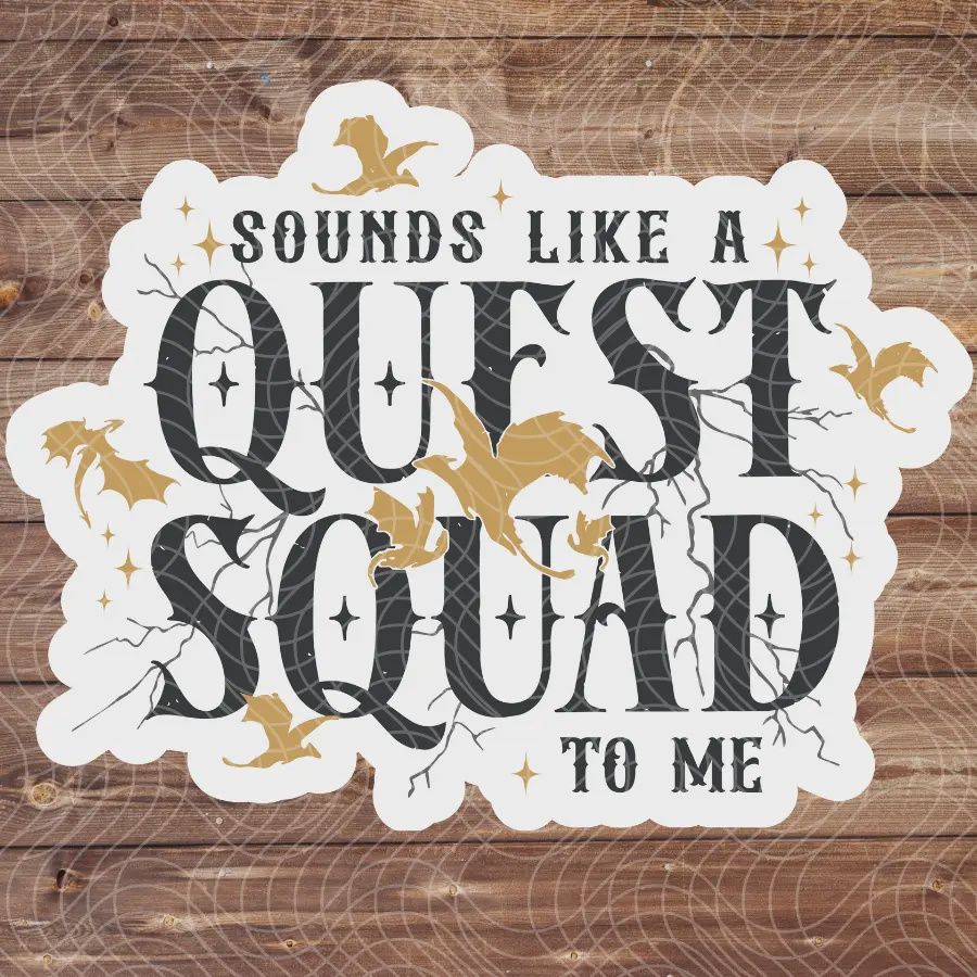 3&quot; Quest Squad White FW Fantasy Book Dragon Vinyl Sticker