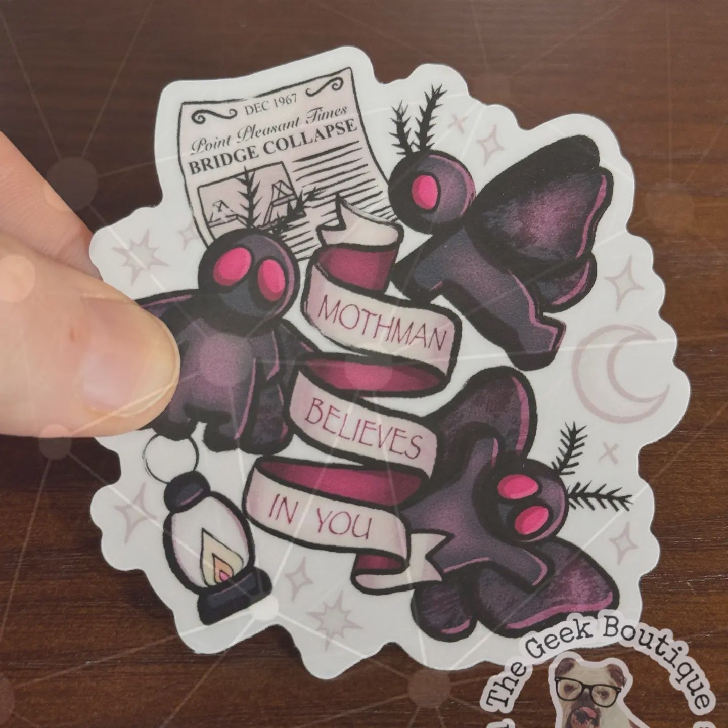 3&quot; Mothman Believes In You Cryptid Point Pleasant WV Sticker