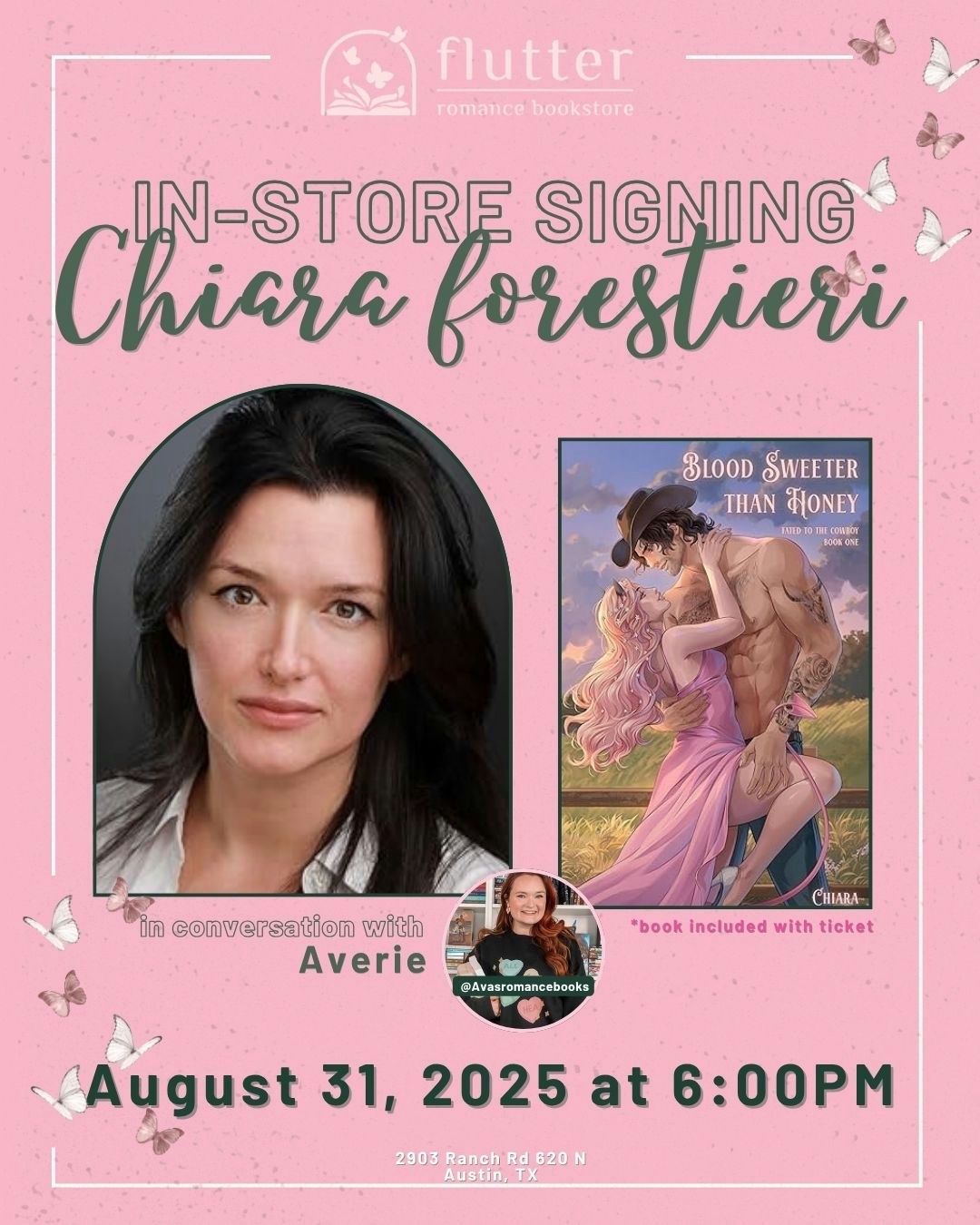 In Store Signing and Conversation with Chiara Forestieri &amp; Averie @avasromancebooks (8/31/25)