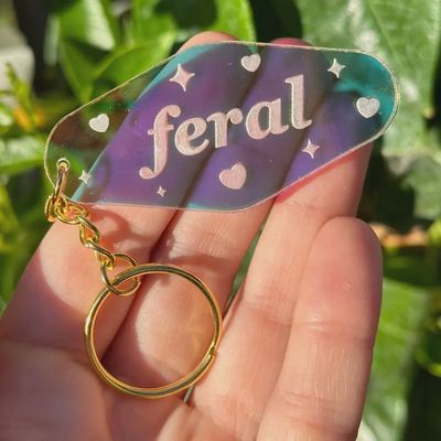 Feral Iridescent Motel Acrylic Keychain