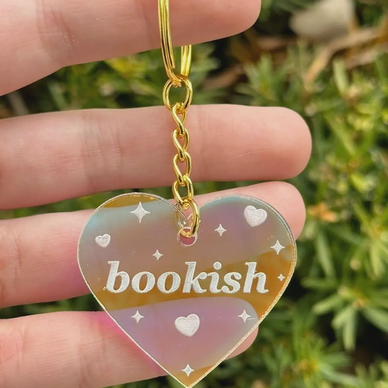 Bookish Iridescent Acrylic Keychain