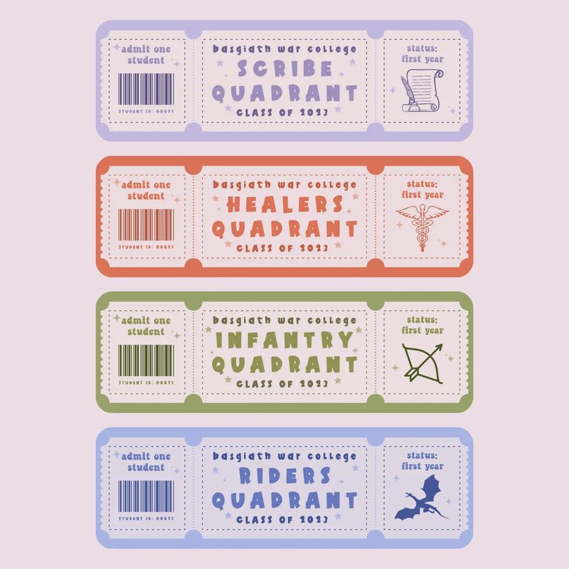 Fourth Wing Quadrants - Bookmarks