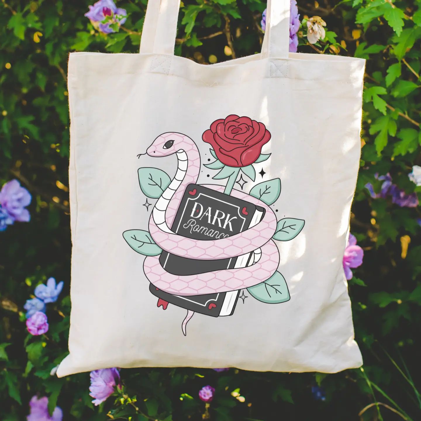 Bookstore Tote Bag | Reader Gift Shop | Dark Romance Rose