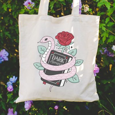 Bookstore Tote Bag | Reader Gift Shop | Dark Romance Rose