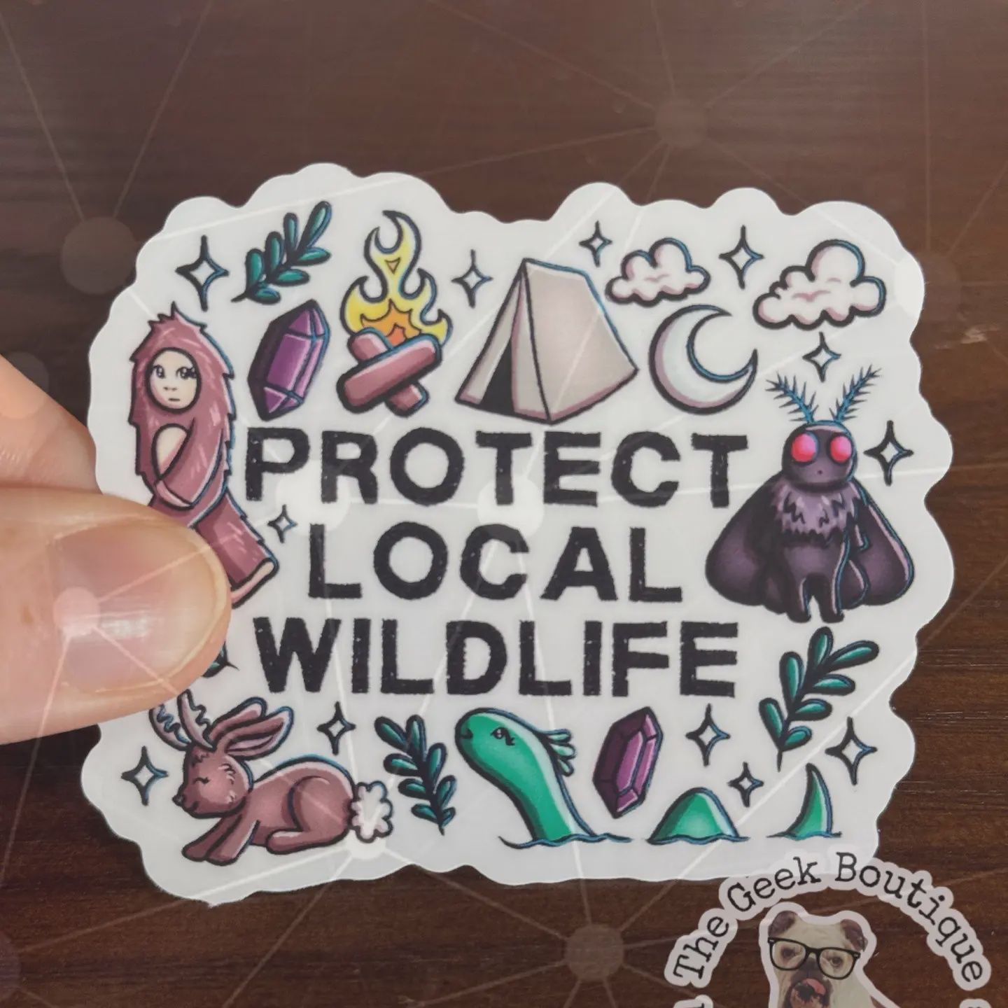 3&quot; Protect Local Wildlife Bigfoot Mothman Cryptid Sticker