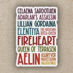 Aelin Galathynius Many Names Sticker