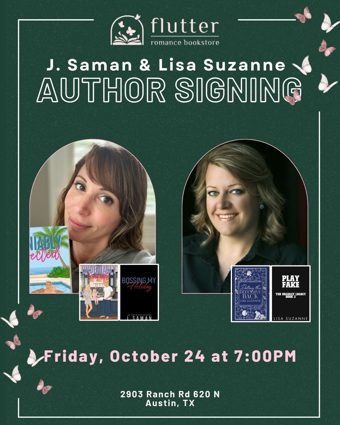 In Store Signing and Conversation with J. Saman &amp; Lisa Suzanne (10/24/25), Book Choice: Both Books