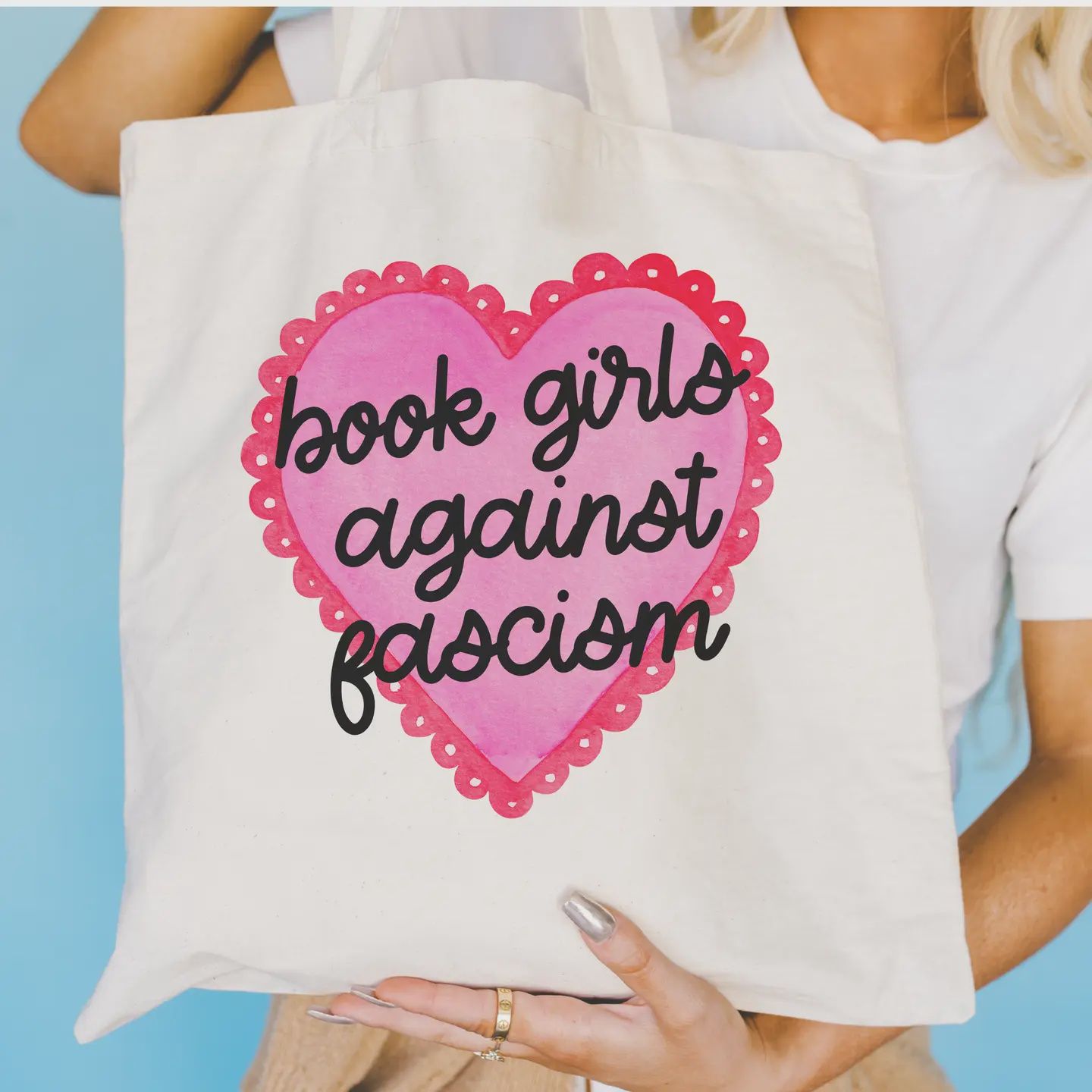 Book store Tote Bags | Reader Gift | Girls Against Fascism