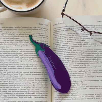Eggplant Aubergine 3D Bookmark