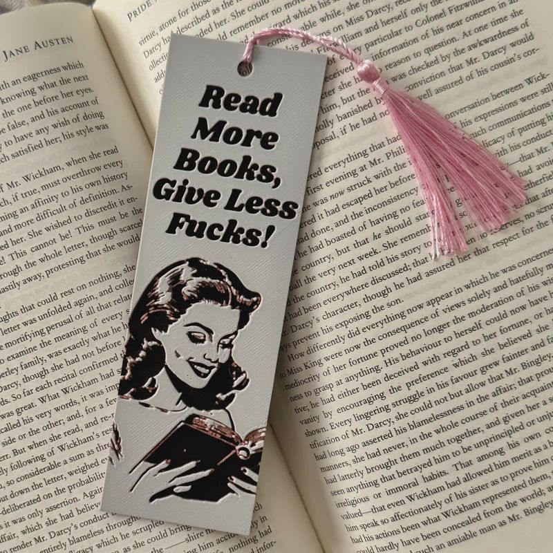 Read More Books, Give Less Fucks 3D Bookmarks