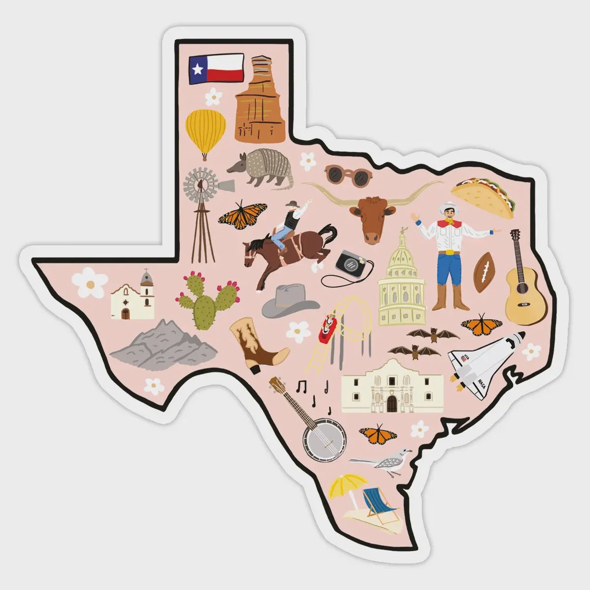 Texas Vinyl Sticker - State Sticker, Travel Gift, Souvenir