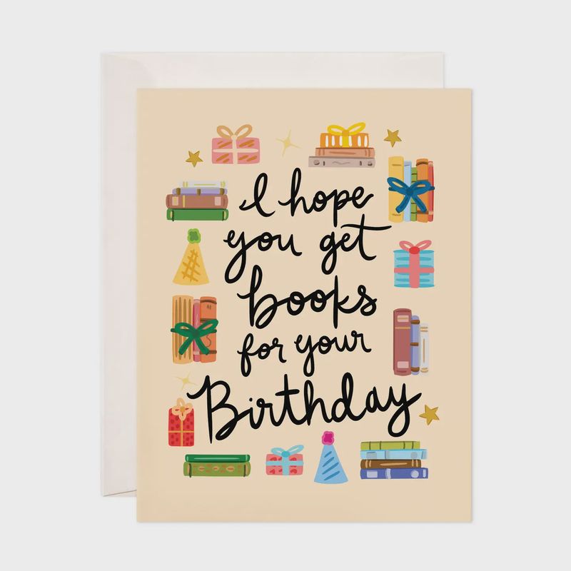 Books for Bday Greeting Card - Birthday Card, Bookstore Card