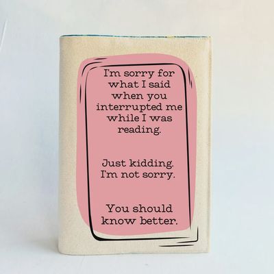 Reusable Adjustable Fabric Book Cover - Don&#39;t interrupt me while I&#39;m reading