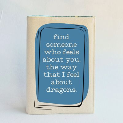 Reusable Adjustable Fabric Book Cover - I feel about Dragons