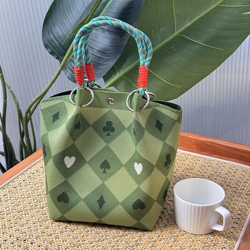 Smiley Knitted bucket crochet handbag