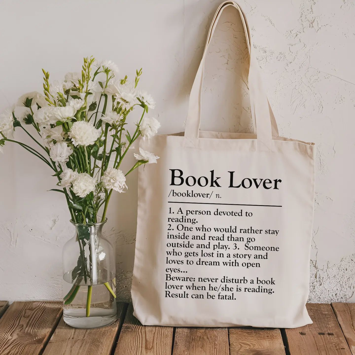 Book Lover Definition Canvas Tote Bag