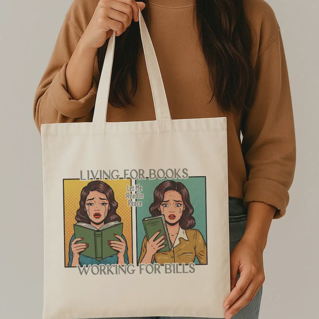 Living For Books Canvas Tote Bag