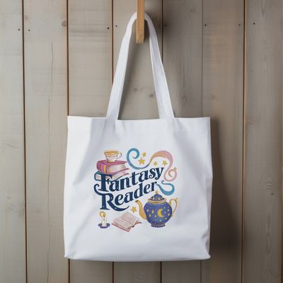 FANTASY READER **THICK** cute book lovers tote bag