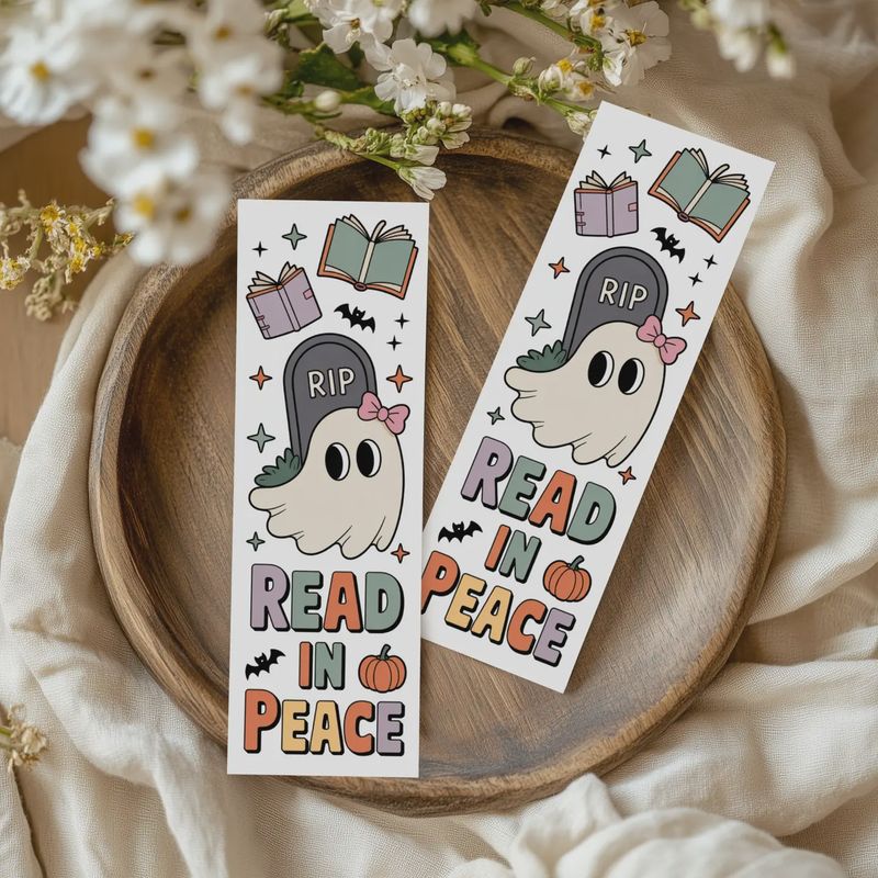 Retro Ghost Halloween Bookmark